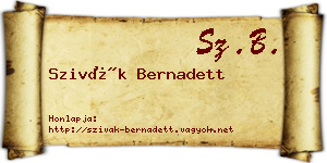 Szivák Bernadett névjegykártya