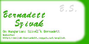 bernadett szivak business card